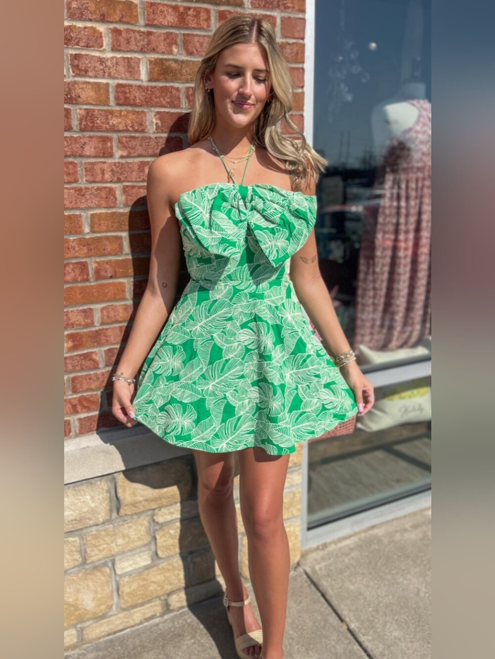 NWT Tropical Strapless Mini Dress | Resort Vacation Beach Wedding Guest | Large